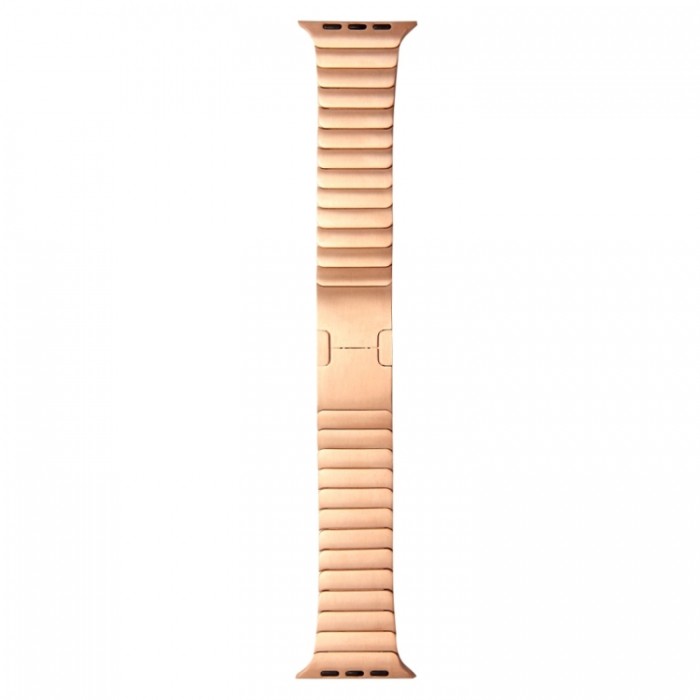 Браслет блочный из нержавеющей стали для Apple Watch 38/40 мм, цвет розовое золото