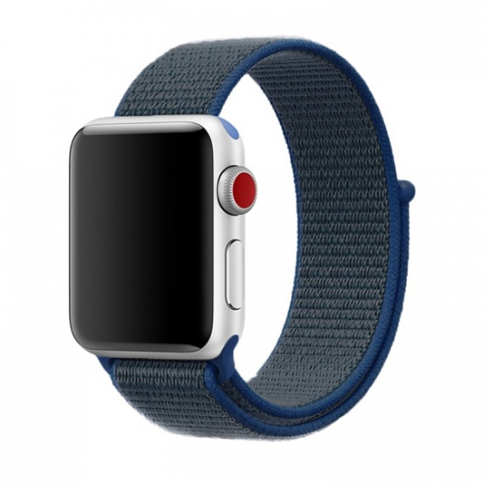 Ремешок из нейлона с застёжкой-липучкой для Apple Watch 42/44 мм, синий цвет