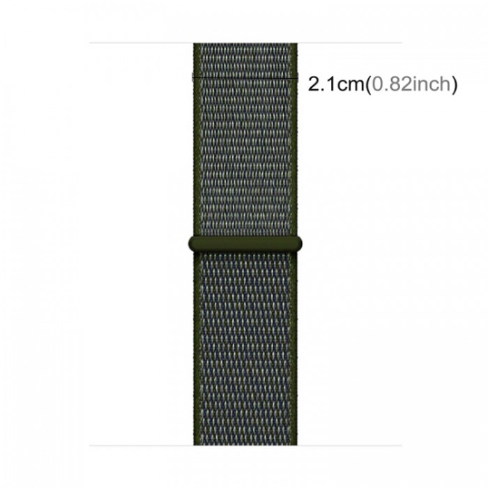 Ремешок из нейлона с застёжкой-липучкой для Apple Watch 38/40 мм, тёмно-зелёный цвет