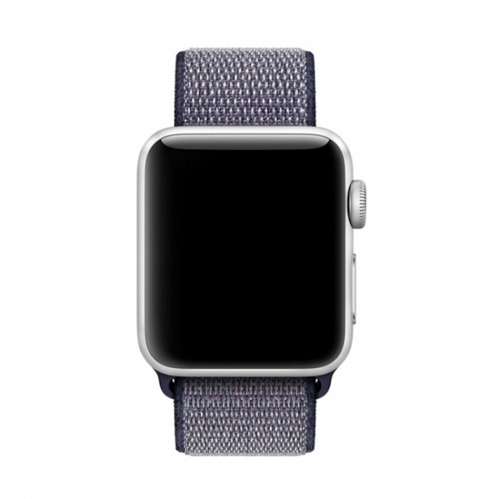 Ремешок из нейлона с застёжкой-липучкой для Apple Watch 38/40 мм, серо-синий цвет