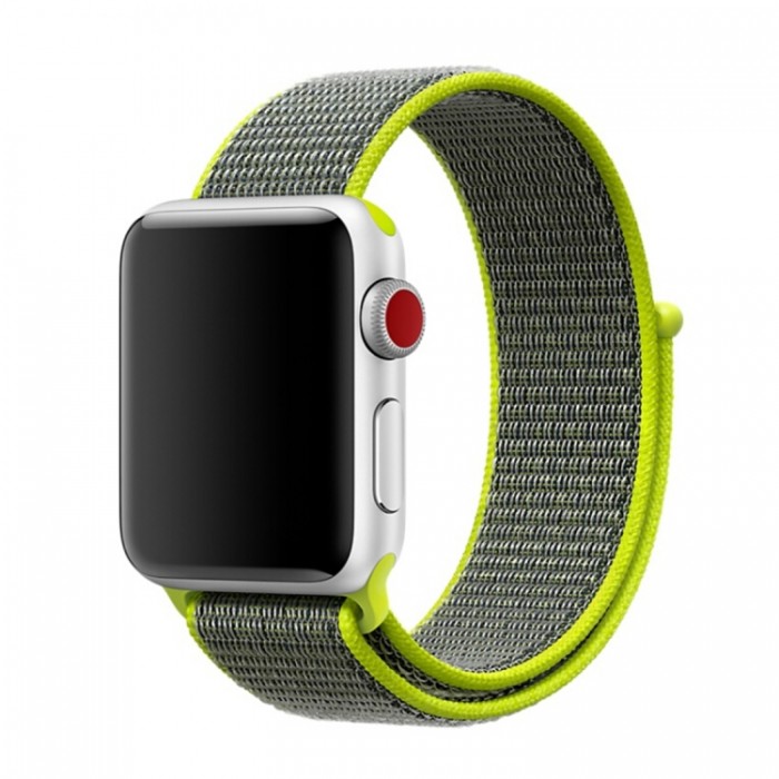 Ремешок из нейлона с застёжкой-липучкой для Apple Watch 42/44 мм, салатовый цвет