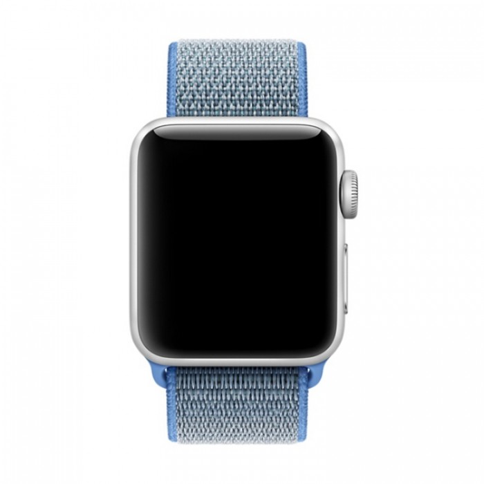 Ремешок из нейлона с застёжкой-липучкой для Apple Watch 42/44 мм, голубой цвет