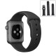 Ремешок спортивный для Apple Watch 42/44 мм, чёрный цвет