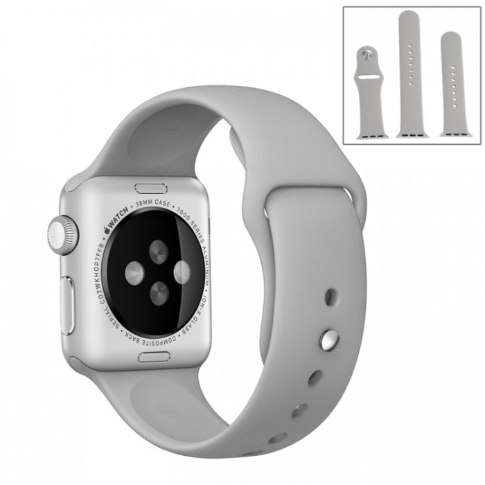 Ремешок спортивный для Apple Watch 42/44 мм, серый цвет