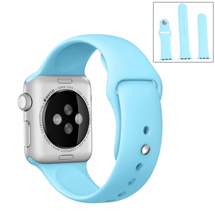 Ремешок спортивный для Apple Watch 42/44 мм, голубой цвет