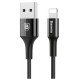 Кабель Baseus Shining Cable With Jet Metal USB - Lightning, чёрный цвет