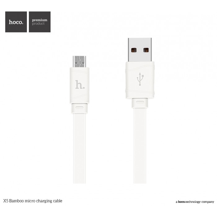 Кабель Hoco X5 USB-A/MicroUSB 2.4A (1 м), белый цвет