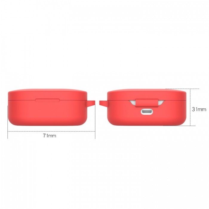 Чехол силиконовый для Redmi AirDots и Xiaomi AirDots Youth Edition, красный цвет