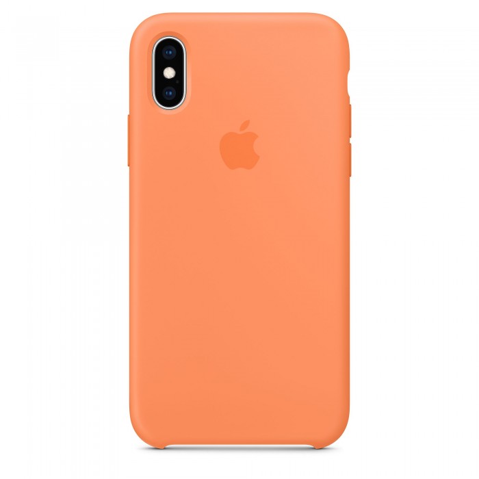 Чехол силиконовый Silicone Case для iPhone XS, цвет «свежая папайя»