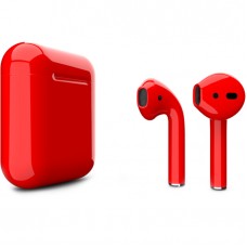 Apple AirPods 2 Color (беспроводная зарядка чехла), глянцевый красный цвет