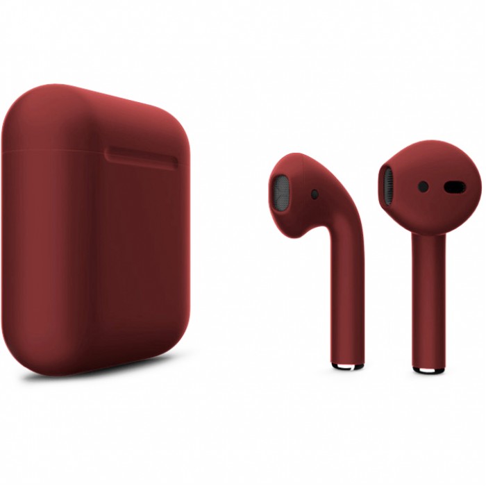 Apple AirPods 2 Color (беспроводная зарядка чехла), матовый бордовый цвет