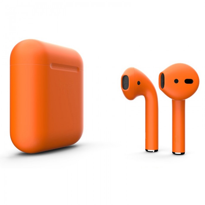 Apple AirPods 2 Color (беспроводная зарядка чехла), матовый оранжевый цвет