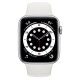 Apple Watch Series 6 GPS 44мм Aluminum Case with Sport Band, серебристый/белый